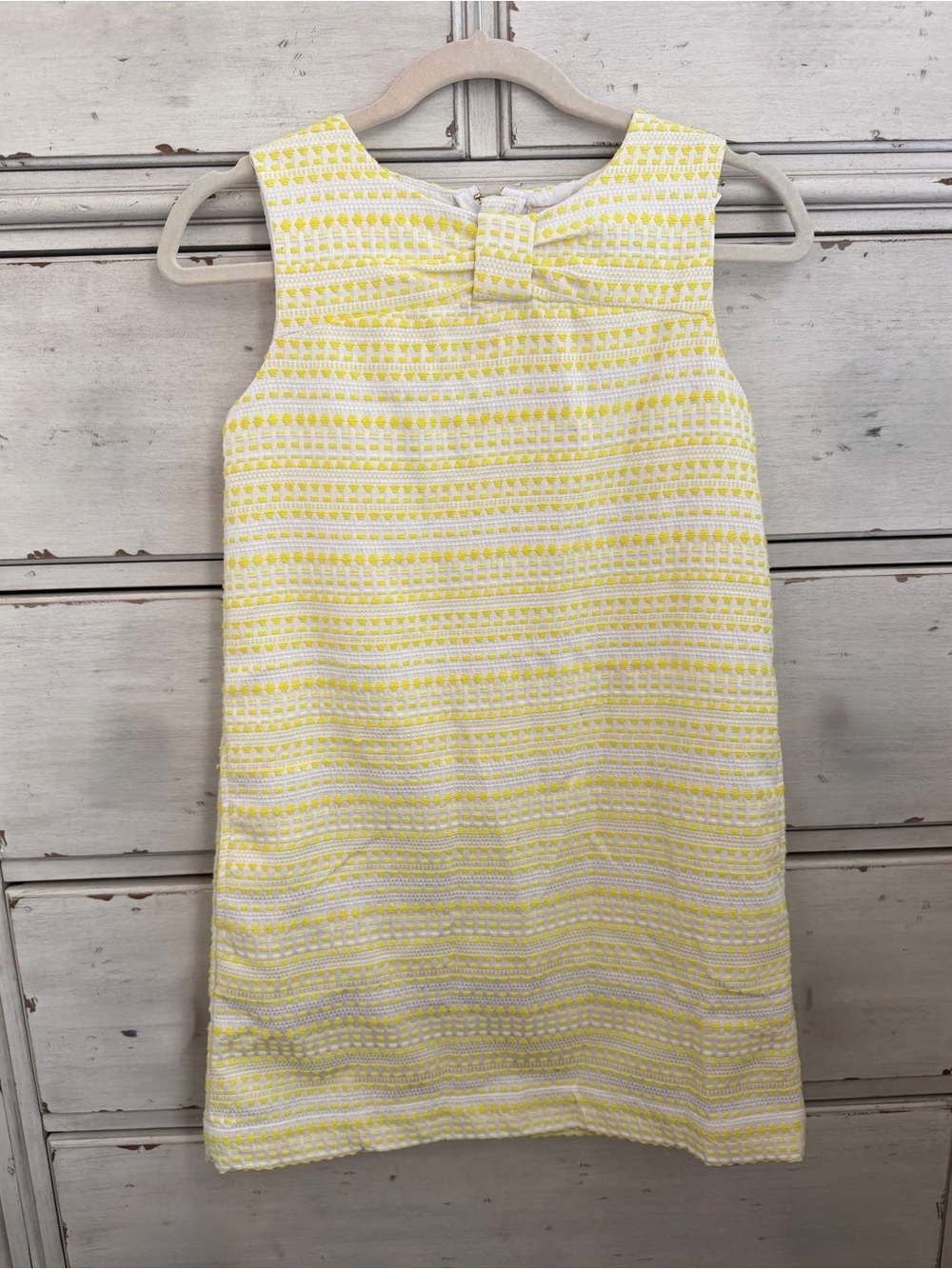 kate spade Girls Yellow Textured Bow-Back Sleeveless tweed Chanel style -12